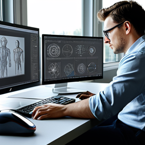 Home 26 금형설계 취업을 위한 자기소개서 작성 팁 - **
"A skilled mechanical engineer working diligently on SolidWorks, designing a complex 3D model, b...