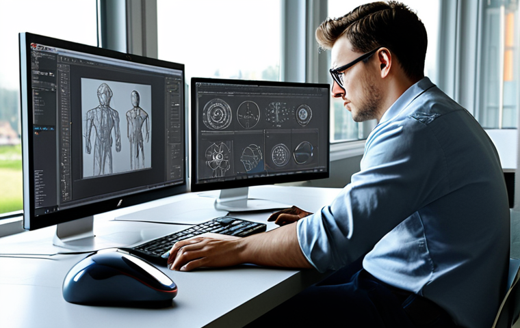 금형설계 취업을 위한 자기소개서 작성 팁 - **
"A skilled mechanical engineer working diligently on SolidWorks, designing a complex 3D model, b...