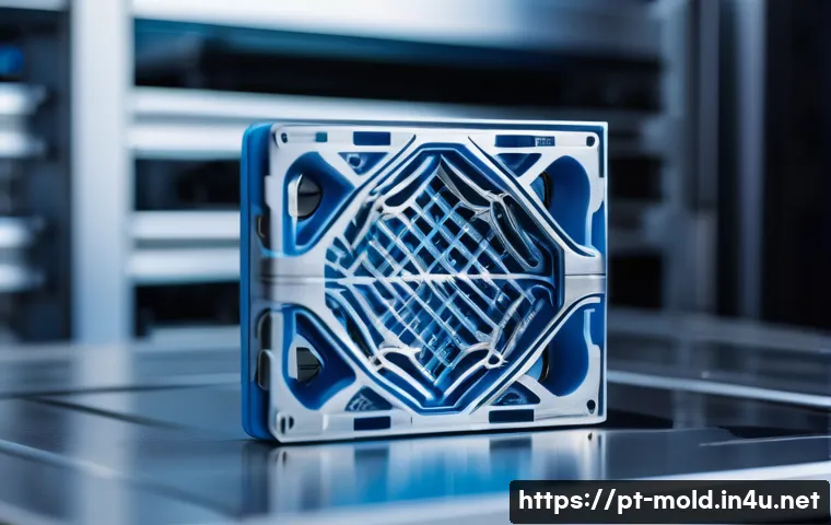 금형설계기능사와 금속 3D 프린팅 기술 적용 - **Prompt:** "A highly detailed, close-up shot of a sophisticated 3D metal printed mold insert, showc...