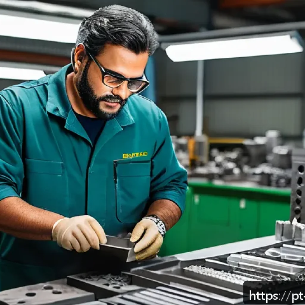 금형설계 직무에서 성장하는 방법 - A highly detailed industrial workshop scene showing a Brazilian mold design engineer at workbench su...